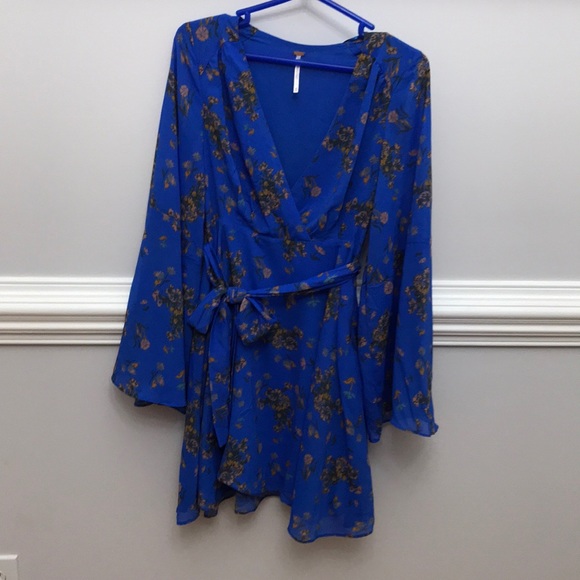 Free People Blue Floral Dress Tunic Size XS - Picture 6 of 7
